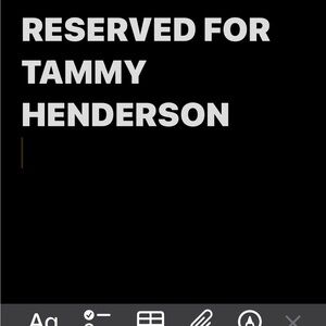 RESERVED FOR TAMMY